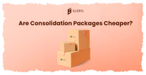 Packages labeled for international shipping with USA address, highlighting package forwarding and parcel consolidation ser...