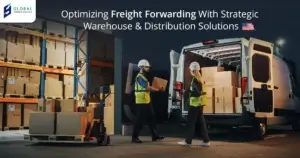 Efficient freight forwarding process showcasing global package shipping and international delivery solutions.