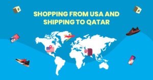 Workspace with laptop, packages, and shipping labels illustrating package forwarding, USA address, and parcel consolidation.