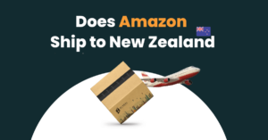 Person using laptop to manage package forwarding and parcel consolidation with USA address for international shipping