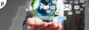 Package forwarding process showing parcel consolidation and international shipping from USA address to global destinations.