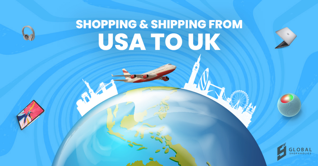 Compras e envio dos EUA para o Reino Unido