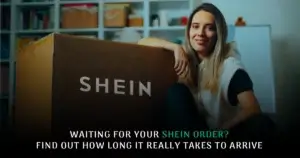 Person tracking Shein order on phone, highlighting USA package forwarding and international shipping service.