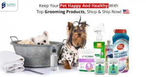 Happy pet enjoying a package delivered via GlobalShopaholics USA forwarding and international shipping service.
