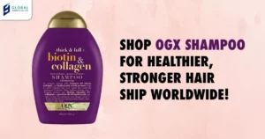 OGX Shampoo bottle available for international shipping through GlobalShopaholics USA package forwarding service.