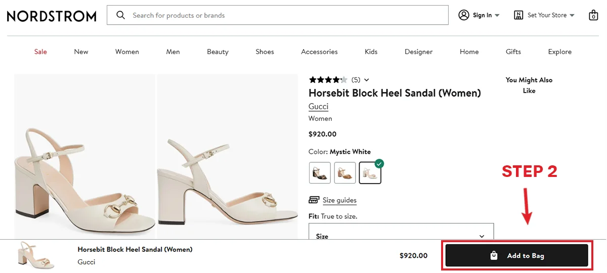 Step 2: Shop at Nordstrom USA