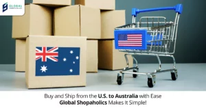 Package forwarding service showing U.S. purchases shipped internationally to Australia with reliable global shipping opt