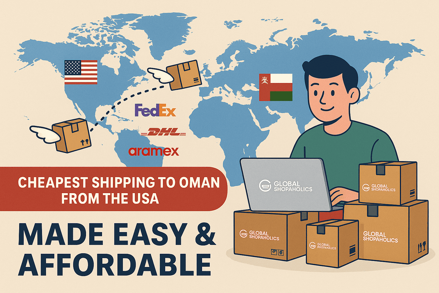 Shipping to Oman from USA – Affordable international courier service by Global Shopaholics