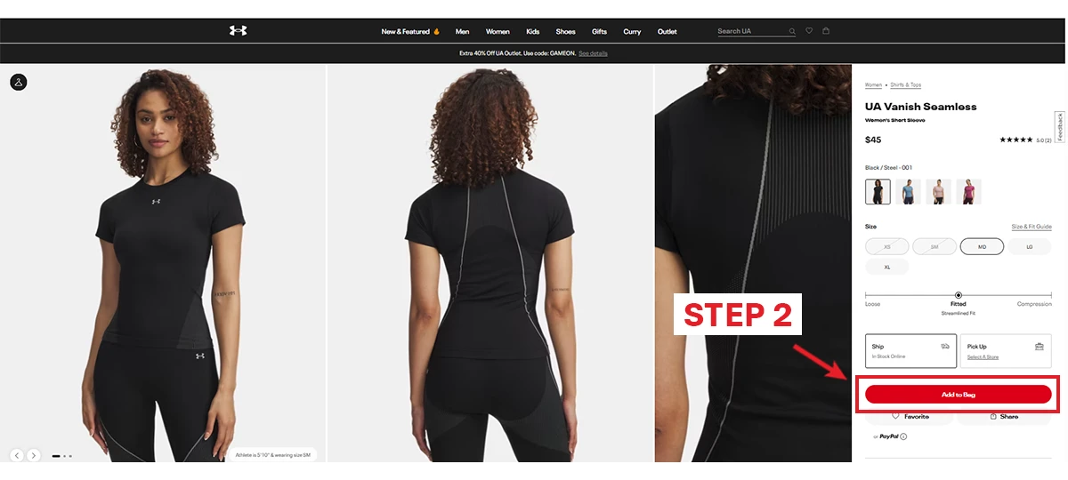 Under Armour- Step 2