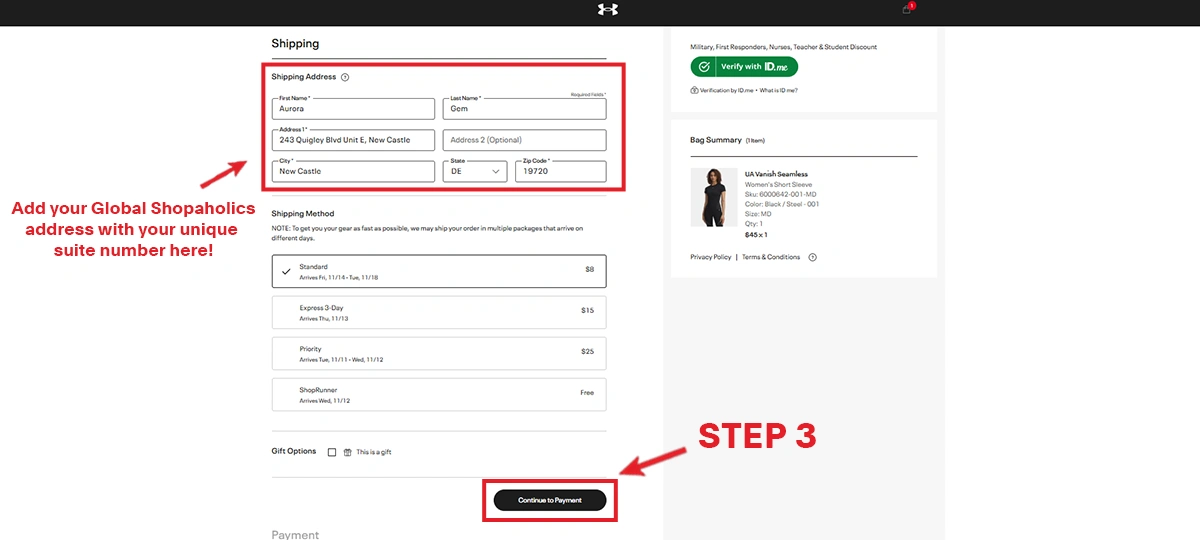 Under Armour- Step 3