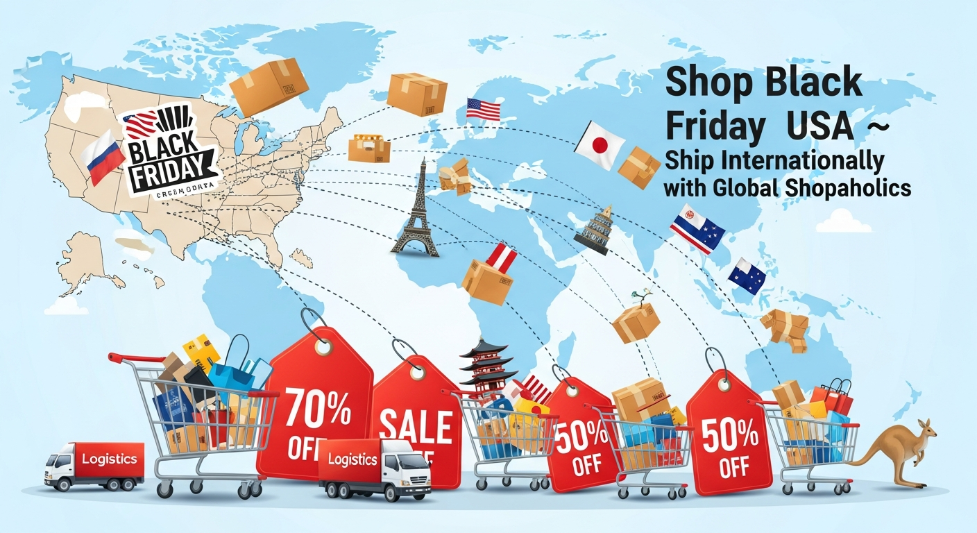 Black Friday USA Deals Shipped Worldwide: Grab Your Discounts Anywhere with Global Shopaholics.