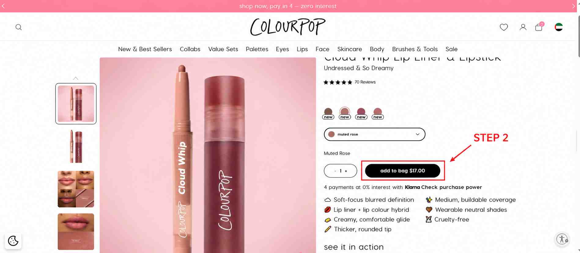 Step 2: Shop ColourPop Online