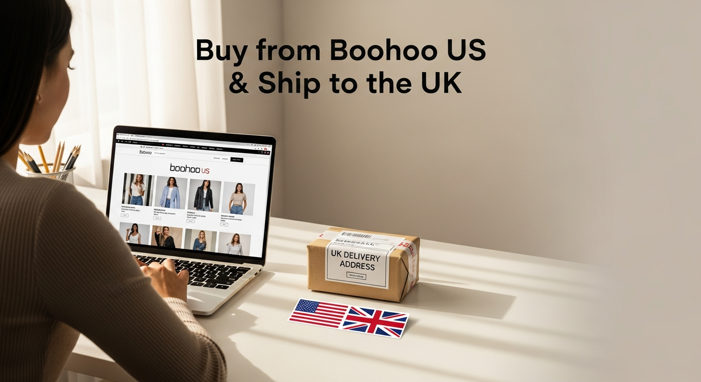 Buy from Boohoo US and ship to UK
