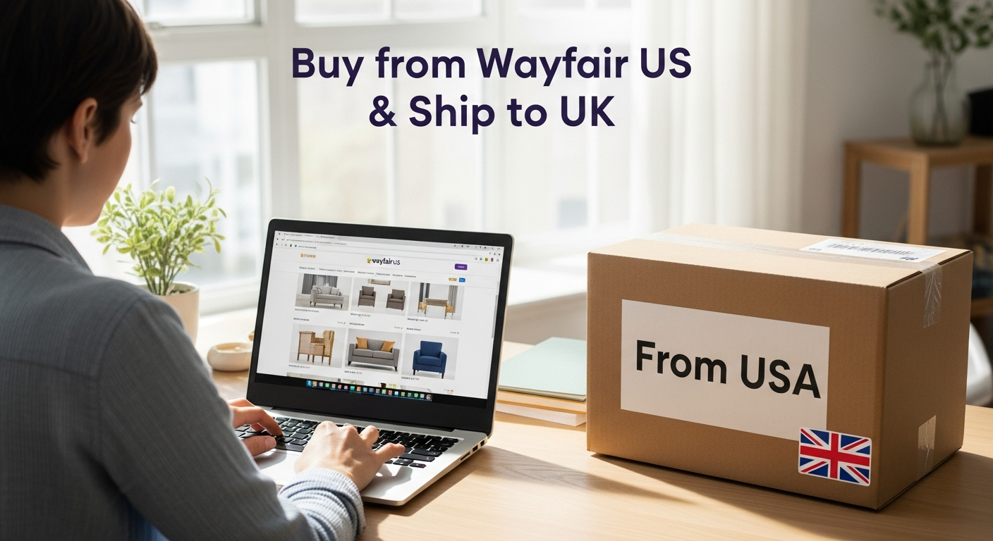 Buy from Wayfair US and ship to UK