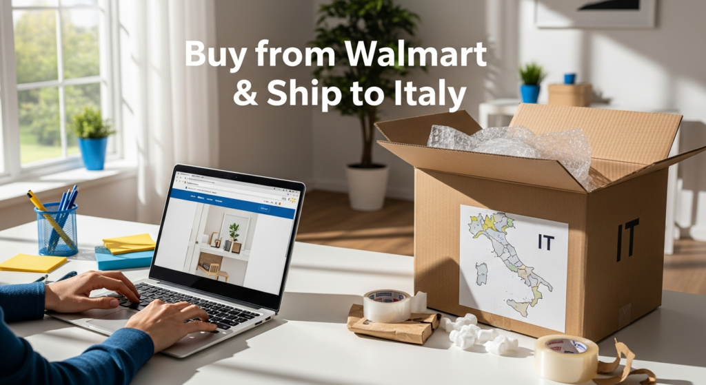 Buy from Walmart and ship to Italy