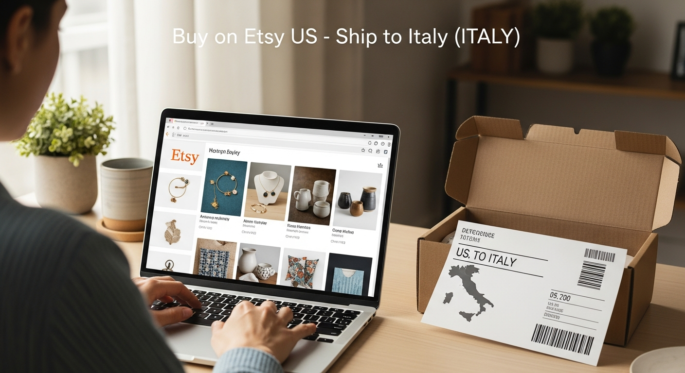Buy from Etsy US and ship to Italy