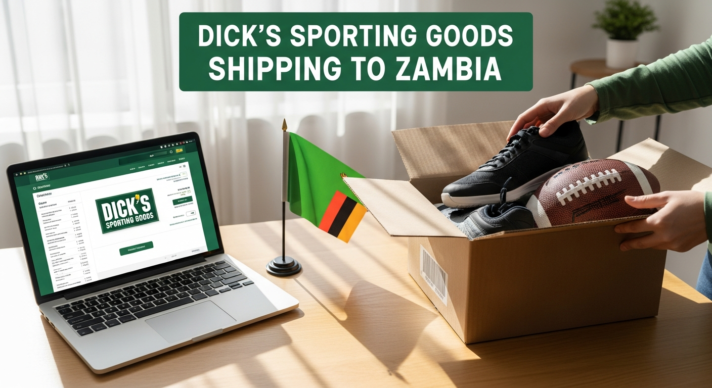 Buy from Dickโs sporting goods and ship to ZAMBIA