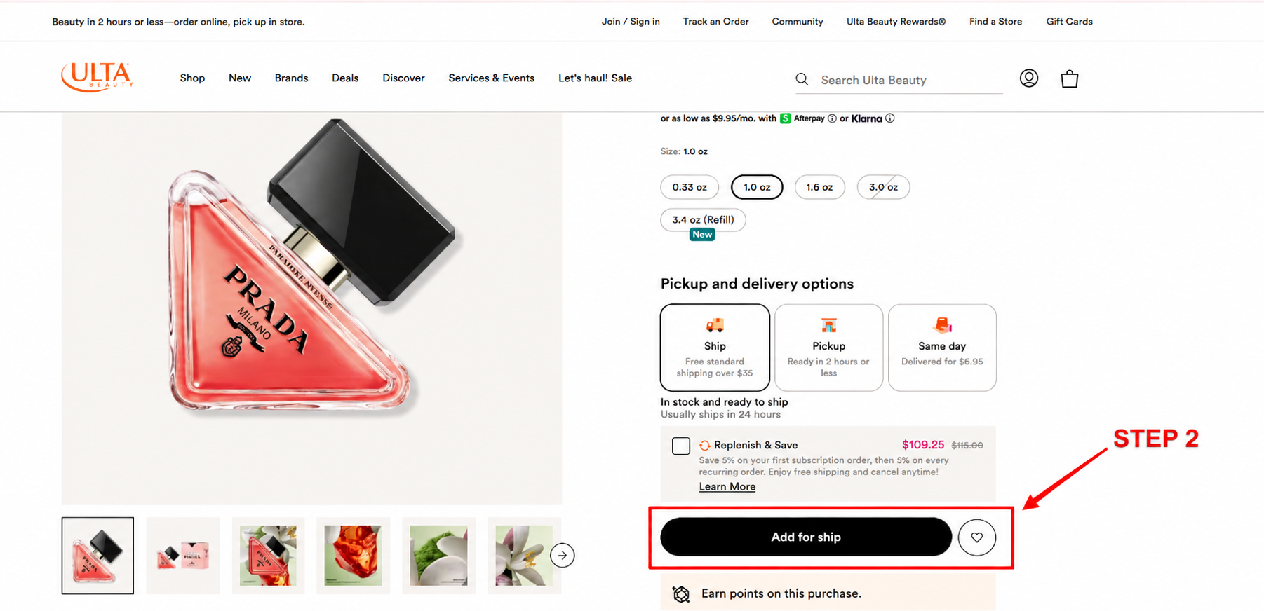 Step 2 Shop Ulta Beauty Online