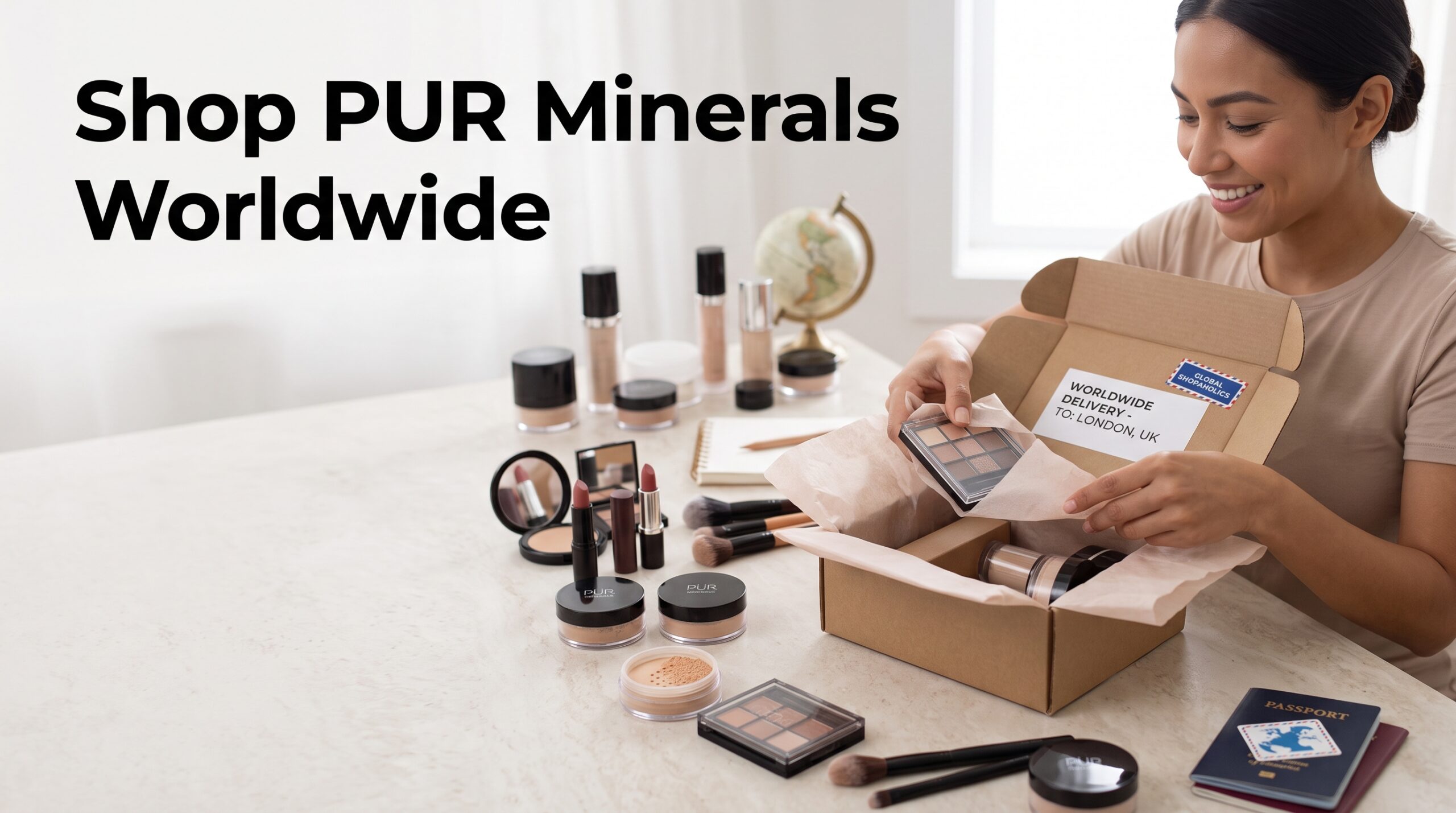 PÜR Minerals makeup shipped internationally with package forwarding options